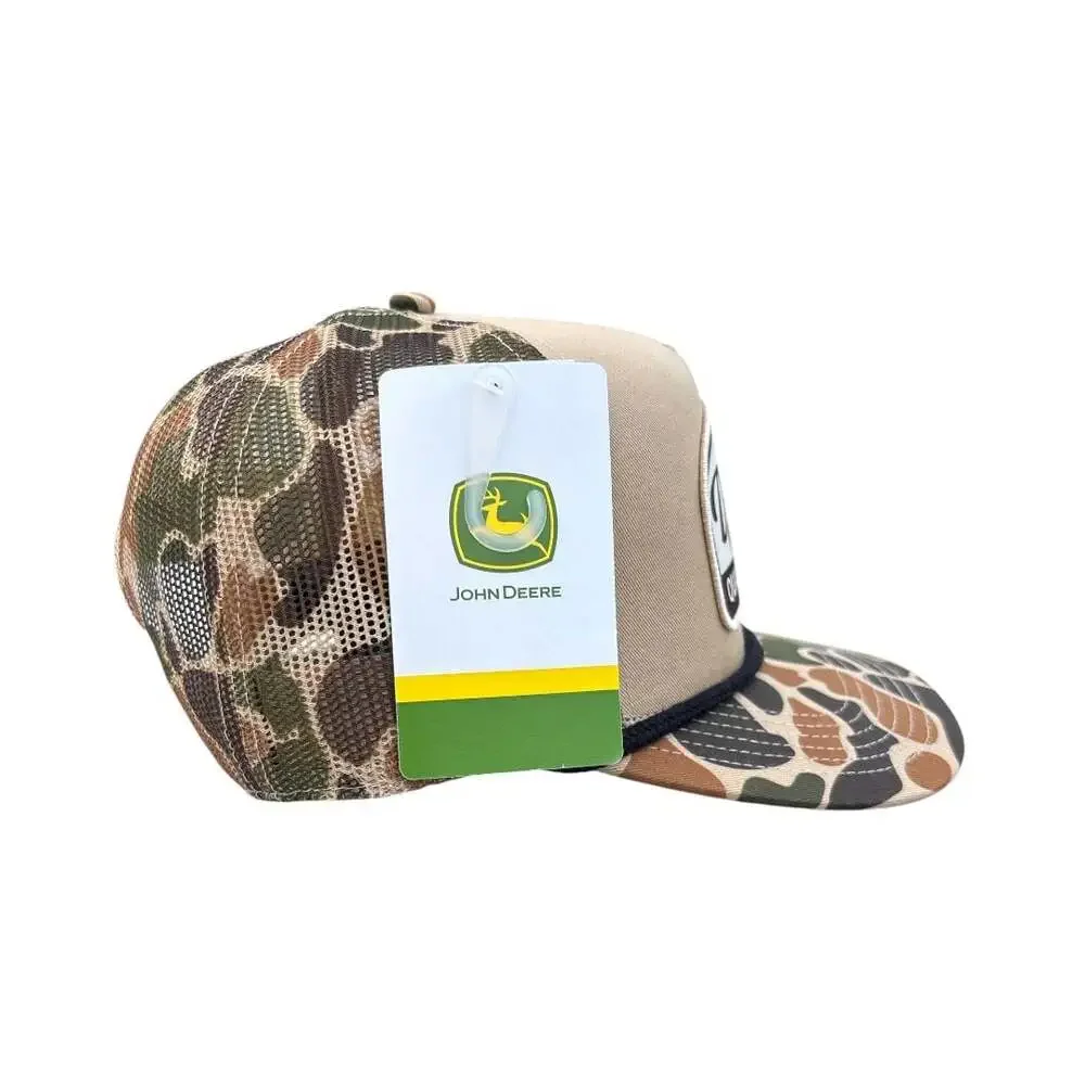 NEW John Deere Camo Trucker Hat Vintage Workwear Outdoor Streetwear Cap
